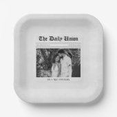 新聞記事の結婚披露宴 ペーパープレート (正面)