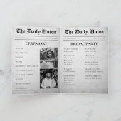新聞記事折り畳み結婚式 プログラム (内部)