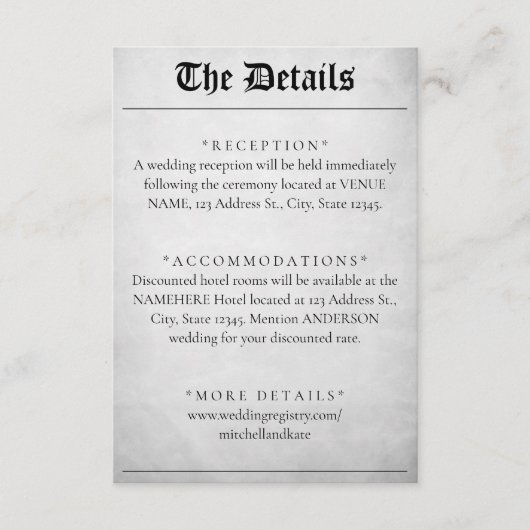 新聞記事結婚の詳細 エンクロージャーカード (正面)