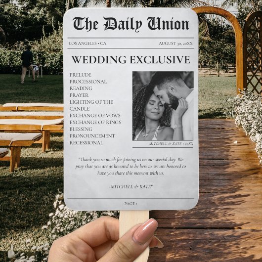 新聞記事結婚式 プログラム ハンドファン