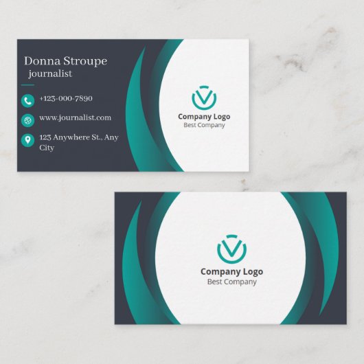 新聞記者および新聞名刺 名刺 (正面/裏面)