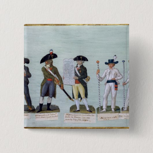 新聞販売人、戦うこと準備ができている市民 缶バッジ (正面)