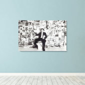 新聞販売員、c.1960 キャンバスプリント (インサイチュ (ウッドフロア))