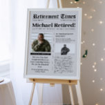 新聞退職軍隊獣獣泡ポスター ポスター<br><div class="desc">軍隊、警察、消防士、または最初の応答者の退職パーティーの新聞歓迎サインを作成する。退職者の詳細で編集家族から特別なメッセージを追加する。キャリア実績のリスト。イーゼルに表示</div>