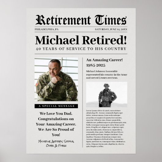 新聞退職軍隊獣獣泡ポスター ポスター (正面)