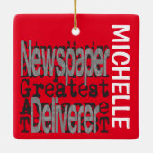 新聞配達人並外れたカスタム セラミックオーナメント (裏面)