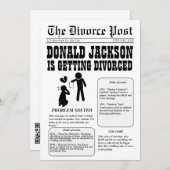 新聞離婚招待状：問題解決済みQRコード 招待状 (正面/裏面)