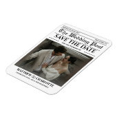 新聞風ウェディング・セイヴ・ザ・デート マグネット (左側)