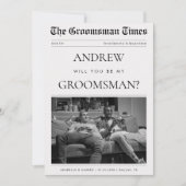 新聞風カスタム写真ユニークなブライズメイドへの提案 招待状 (正面)