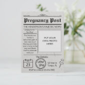 新聞風ベビーシャワーお知らせ招待状 招待状 (スタンド正面)