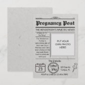 新聞風ベビーシャワーお知らせ招待状 招待状 (正面/裏面)