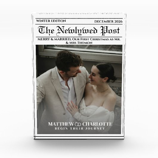 新聞風メリー&マリッジ写真 フォトブロック (正面)
