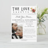 新聞風ユニークなチックフォト Save the Date ウェディング 招待状 (スタンド正面)