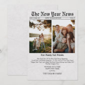 新聞風ユニークな楽しい写真 2025年 新年 カード (正面/裏面)