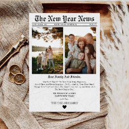 新聞風ユニークな楽しい写真 2025年 新年 カード