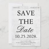 新聞風ユニーク ファン フォト セーブ・ザ・デート ウェディング 招待状 (裏面)