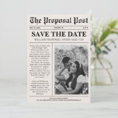 新聞風ユニーク フォト 記念日保存 招待状 (スタンド正面)