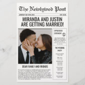 新聞風結婚式プログラム フォトタイムライン チラシ (正面)