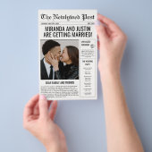 新聞風結婚式プログラム フォトタイムライン チラシ (ハンドル)