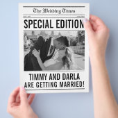新聞風結婚式プログラム（大判1ページ） チラシ (手)