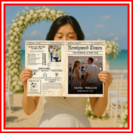 新聞風結婚式プログラム 農村風結婚式タイムライン  カード