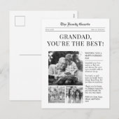 新聞風 祖父 父の日グリーティングカード シーズンポストカード (正面/裏面)