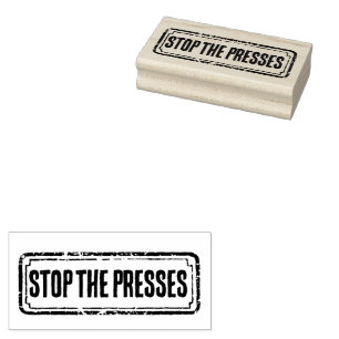 新聞風 distressed やめろ！プレスを止めろ！ ラバースタンプ