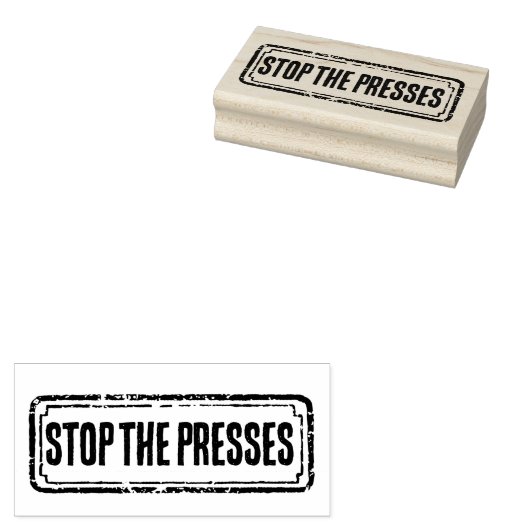 新聞風 distressed やめろ！プレスを止めろ！ ラバースタンプ (押印)