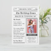 新聞30歳のバースデーおもしろいガジンのカバー写真 招待状 (スタンド正面)