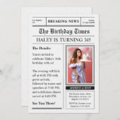 新聞30歳のバースデーおもしろいガジンのカバー写真 招待状 (正面/裏面)