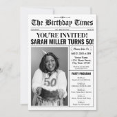 新聞50th誕生日パーティーの招待状&プログラム シーズンカード (正面)