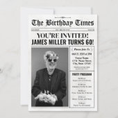 新聞60th誕生日パーティーの招待状&プログラム シーズンカード (正面)