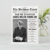 新聞60th誕生日パーティーの招待状&プログラム シーズンカード (スタンド正面)