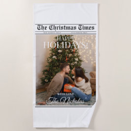 新聞 何年 ブラック ホワイト 写真 クリスマス ビーチタオル