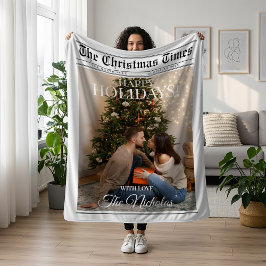 新聞 何年 ブラック ホワイト 写真 クリスマス フリースブランケット