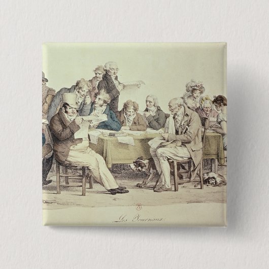 新聞 缶バッジ (正面)