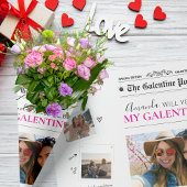 新聞Galentines Dayフラワーブーケ写真リップ ラッピングペーパーシート