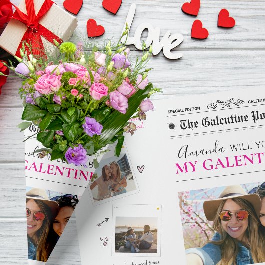 新聞Galentines Dayフラワーブーケ写真リップ ラッピングペーパーシート