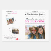 新聞Galentines Dayフラワーブーケ写真リップ ラッピングペーパーシート (正面)
