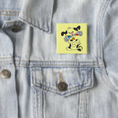 新聞Tシャツおよびギフトを持つ子犬 缶バッジ (インサイチュ)