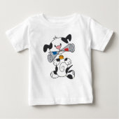 新聞Tシャツを着た子犬 ベビーTシャツ (正面)
