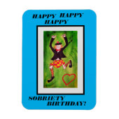 新膝ハイランドダンサーの酔い払い誕生日カード マグネット (縦)