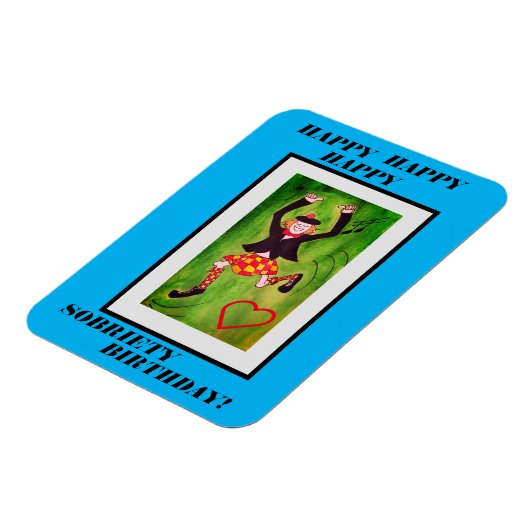 新膝ハイランドダンサーの酔い払い誕生日カード マグネット (左側)