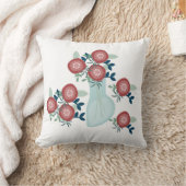 新花が咲く花瓶緑の国バラ クッション (ブランケット)