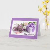 新花と贈り物お母さんの日 カード (黄色い花)