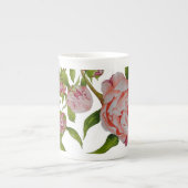 新芽のある牡丹 ボーンチャイナマグカップ (正面)