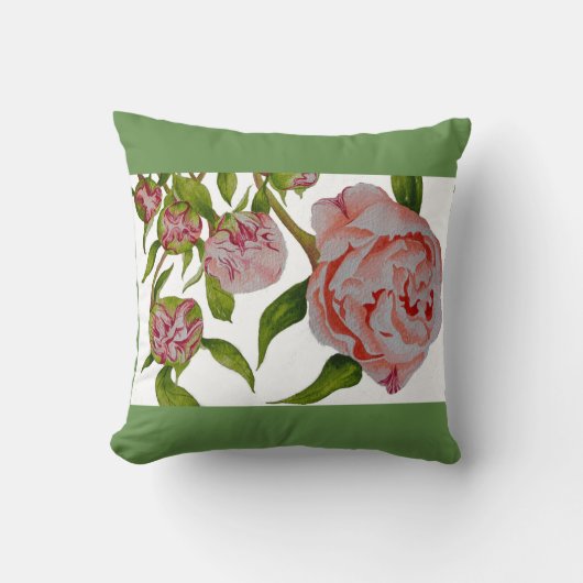 新芽の牡丹オン装飾用クッション クッション (正面)