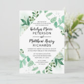 新葉植物水彩ダイヤモンド結婚ズ 招待状 (スタンド正面)