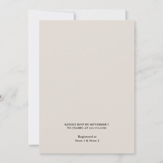 新規アクアサンドワーク積み重ねシーガラスブライダルシャワー 招待状 (裏面)