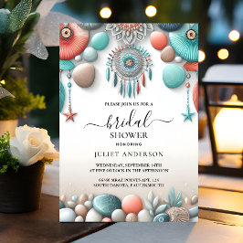 新規アクアサンドワーク積み重ねシーガラスブライダルシャワー 招待状